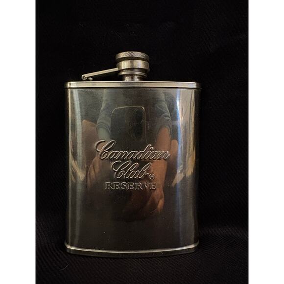 Canadian Club Reserve Vintage Stainless Steele Flask - Picture 1 of 7